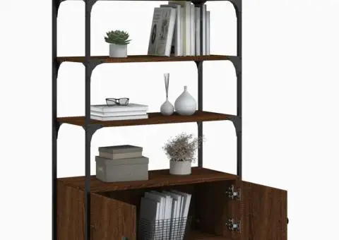 Bibliotecă 3 niveluri stejar maro 70x30x109,5 cm lemn prelucrat - 4/5