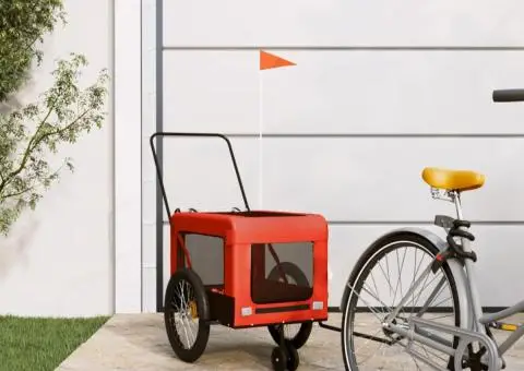 Remorcă bicicletă animale companie portocaliu/negru oxford/fier - 1/5