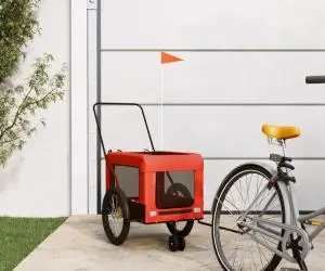 vidaXL Remorcă bicicletă animale companie portocaliu/negru oxford/fier