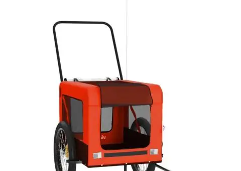 Remorcă bicicletă animale companie portocaliu/negru oxford/fier - 2/5