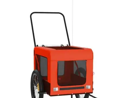 Remorcă bicicletă animale companie portocaliu/negru oxford/fier - 4/5