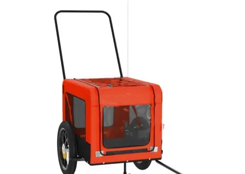 Remorcă bicicletă animale companie portocaliu/negru oxford/fier - 3/5