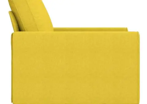 Canapea cu 2 locuri, galben deschis, 120 cm, material textil - 4/5