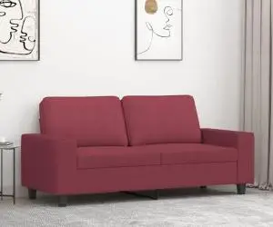 vidaXL Canapea cu 2 locuri, roșu vin, 140 cm, material textil