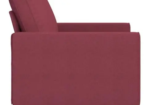 Canapea cu 2 locuri, roșu vin, 140 cm, material textil - 4/5