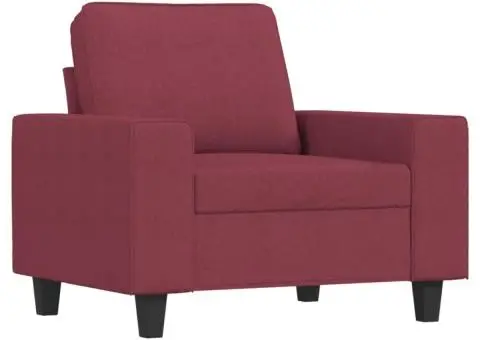 Fotoliu canapea, roșu vin, 60 cm, material textil - 2/5