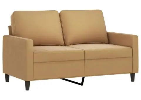 Canapea cu 2 locuri, maro, 120 cm, catifea - 2/5