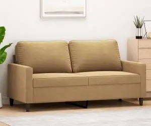 vidaXL Canapea cu 2 locuri, maro, 140 cm, catifea