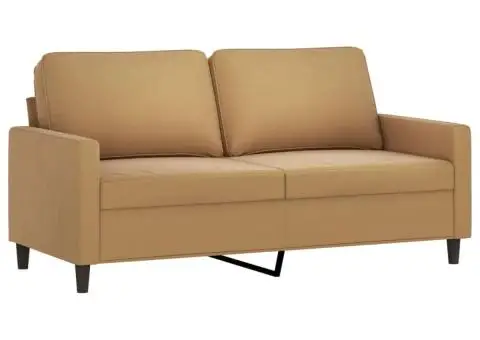 Canapea cu 2 locuri, maro, 140 cm, catifea - 2/5