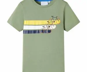 Tricou pentru copii cu mâneci scurte, kaki deschis, 128