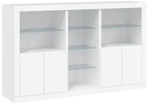 Servantă cu lumini LED, alb, 162x37x100 cm - 3/5