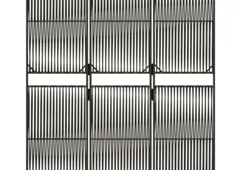 Separator de cameră cu 3 panouri, gri, poliratan - 5/5