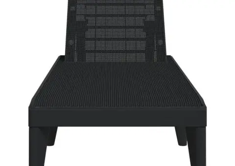 Șezlong, antracit, 186x60x29 cm, PP - 4/5