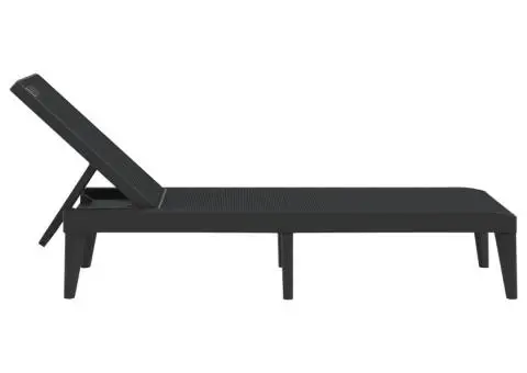 Șezlong, antracit, 186x60x29 cm, PP - 5/5