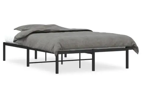 Cadru pat metalic, negru, 120x190 cm - 2/5