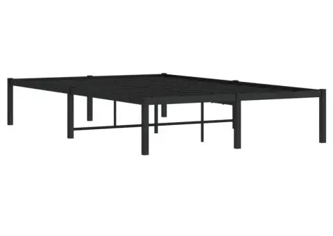 Cadru pat metalic, negru, 120x190 cm - 4/5