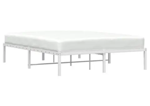 Cadru pat metalic, alb, 140x190 cm - 3/5