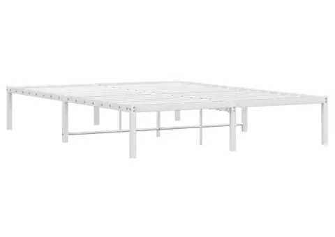 Cadru pat metalic, alb, 140x190 cm - 4/5