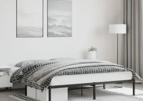 Cadru pat metalic, negru, 180x200 cm - 1/5