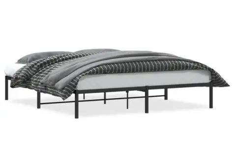 Cadru pat metalic, negru, 180x200 cm - 2/5