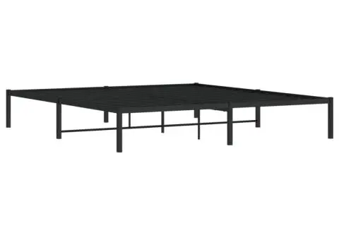 Cadru pat metalic, negru, 180x200 cm - 4/5