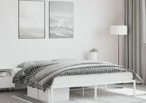 Cadru pat metalic, alb, 183x213 cm - 1/5