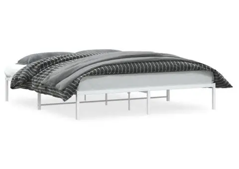 Cadru pat metalic, alb, 183x213 cm - 2/5