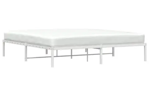 Cadru pat metalic, alb, 183x213 cm - 3/5