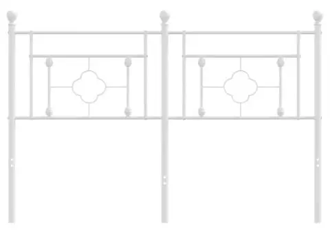 Tăblie de pat metalică, alb, 135 cm - 3/5