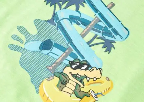 Tricou pentru copii, verde neon, 128 - 4/5