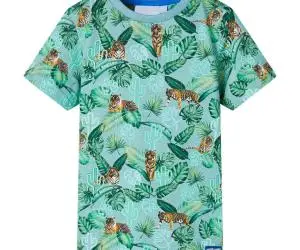 Tricou pentru copii, verde deschis melanj, 128