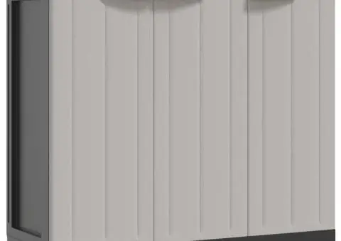 Dulap depozitare de exterior, gri și negru, 97x37x85 cm, PP - 2/5