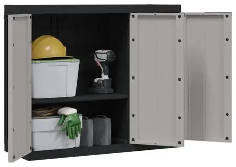 Dulap depozitare de exterior, gri și negru, 97x37x85 cm, PP - 4/5