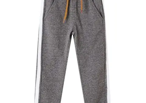 Pantaloni de trening pentru copii, gri închis melanj, 104 - 1/5