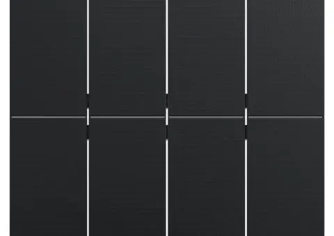 Separator de cameră cu 4 panouri, negru, poliratan - 5/5