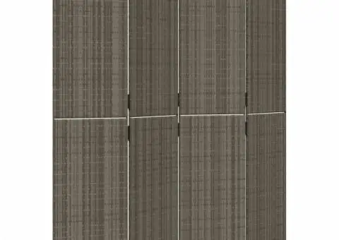 Separator de cameră cu 4 panouri, gri, poliratan - 2/5