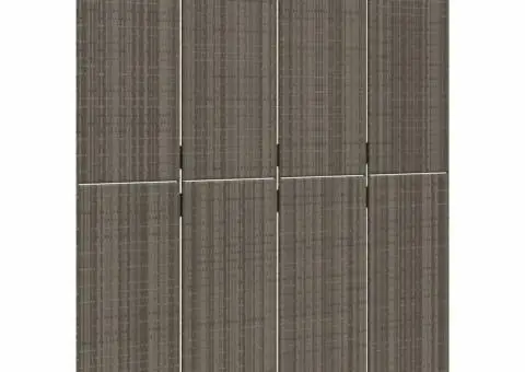 Separator de cameră cu 4 panouri, gri, poliratan - 4/5