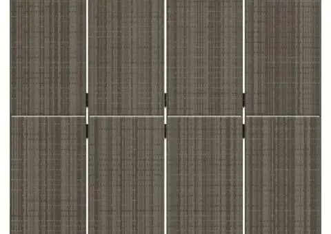 Separator de cameră cu 4 panouri, gri, poliratan - 5/5