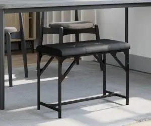vidaXL Bancă de bucătărie, negru, 62x32x45 cm, oțel și textil