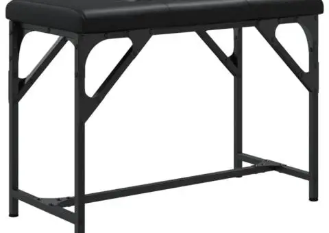 Bancă de bucătărie, negru, 62x32x45 cm, oțel și textil - 2/5