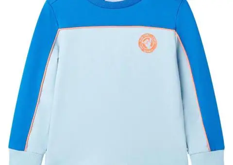 Bluzon pentru copii, albastru aprins și albastru deschis, 128 - 1/5