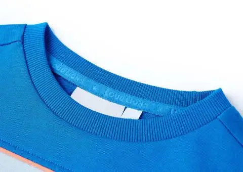 Bluzon pentru copii, albastru aprins și albastru deschis, 104 - 3/5