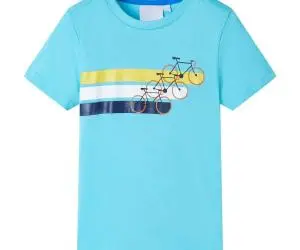 Tricou pentru copii cu mâneci scurte, turcoaz, 104