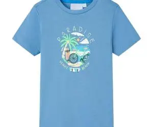 Tricou pentru copii, albastru mediu, 104