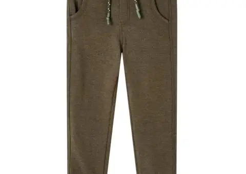 Pantaloni de trening pentru copii, kaki melanj, 140 - 1/5