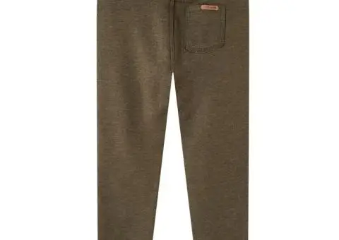 Pantaloni de trening pentru copii, kaki melanj, 140 - 2/5