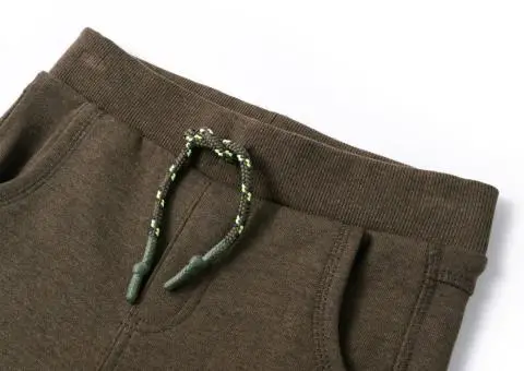 Pantaloni de trening pentru copii, kaki melanj, 140 - 3/5