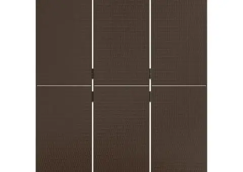 Separator de cameră cu 3 panouri, maro, poliratan - 5/5