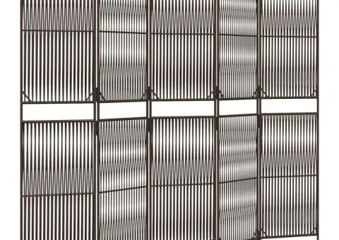 Separator de cameră cu 5 panouri, maro, poliratan - 2/5