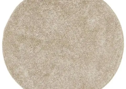 Covor ISTAN, cu fire înalte, aspect lucios, bej, Ø 120 cm - 2/5